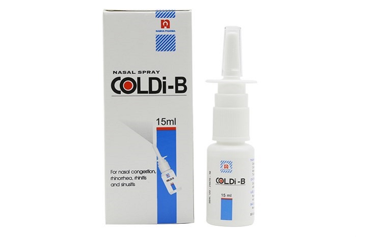 Thuốc xịt mũi trị viêm xoang Coldi-B có tác dụng chống co mạch, giúp giảm tiết dịch ở mũi