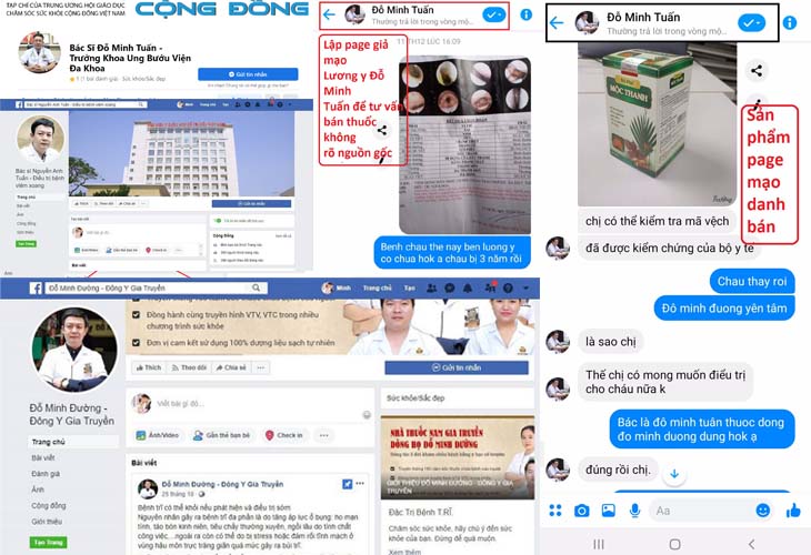 Rất nhiều nick facebook giả mạo lương y Tuấn và nhà thuốc Đỗ Minh Đường để bán thuốc